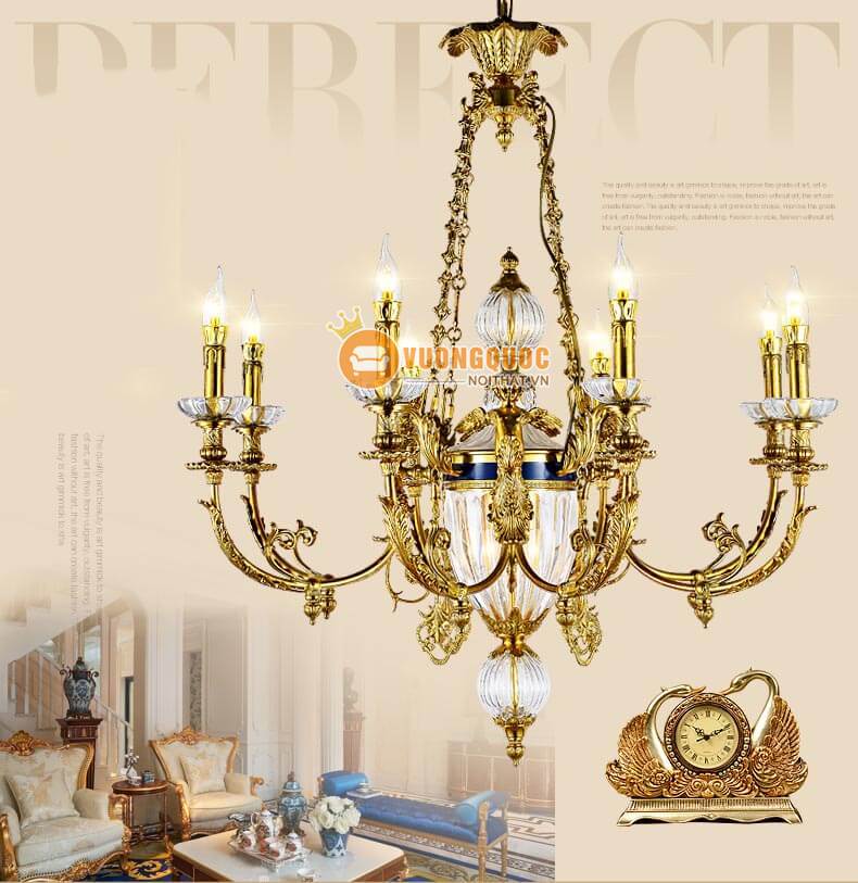 Đèn chùm đồng nhập khẩu đẹp abr149-1